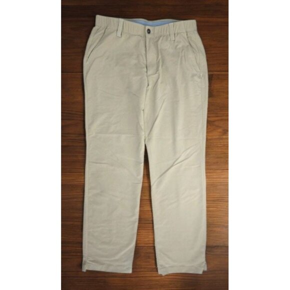 Under Armour Mens Slim Fit Khaki Golf Pants 36x32 Nylon Blend Stretch - Picture 1 of 9